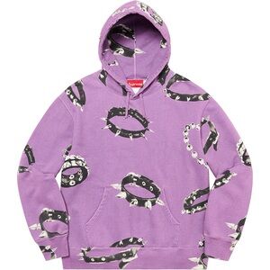 Supreme Studded Collars Hooded Sweatshirt Violet